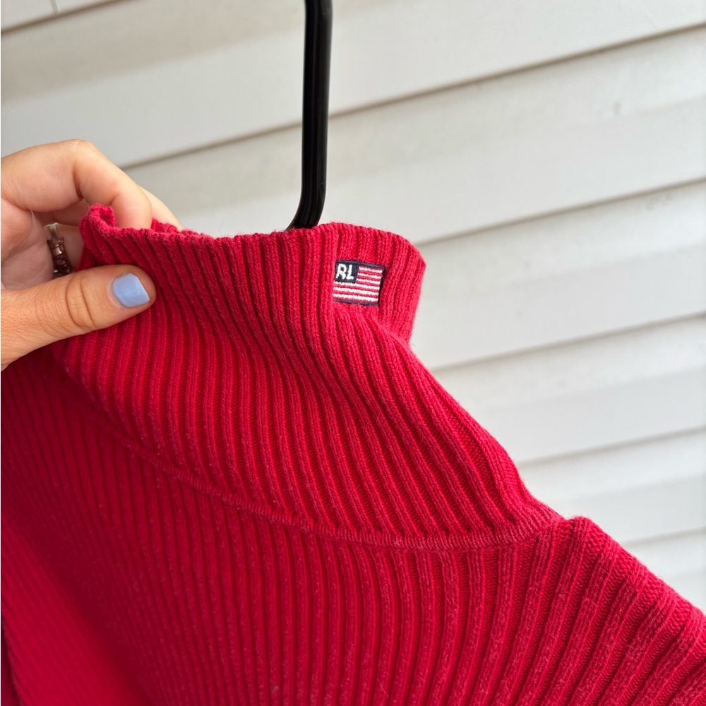 Ralph Lauren Red Ribbed Sweater